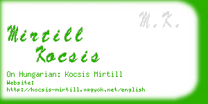 mirtill kocsis business card